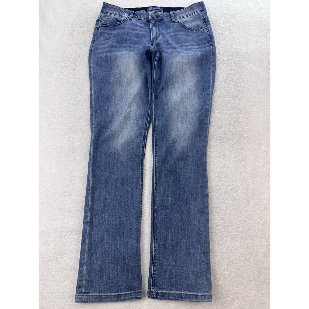 Democracy Jeans Women 8 Blue AB Solution Distress Whisker Denim 30x30